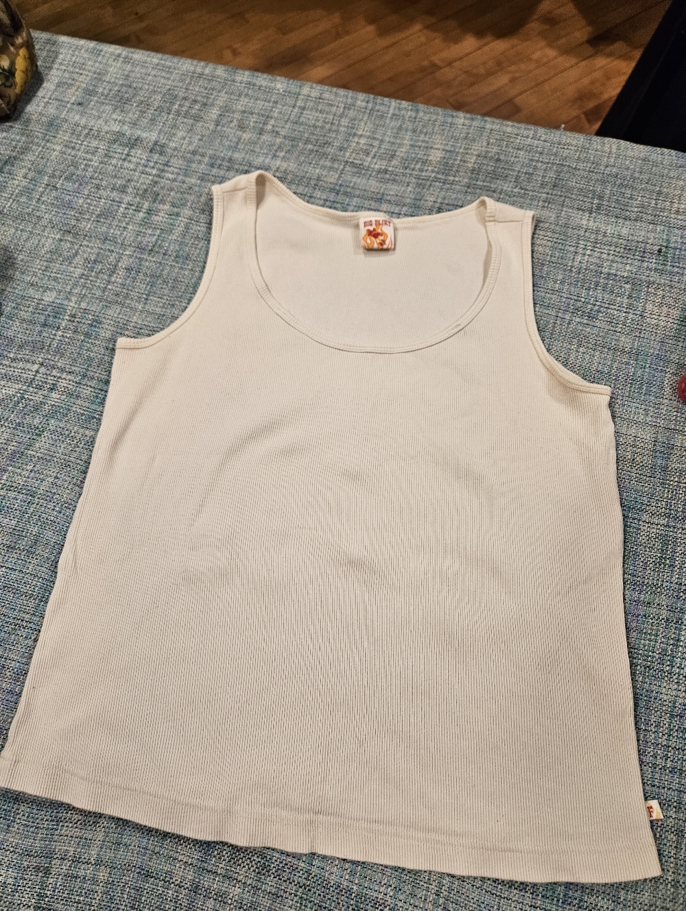 Y2K PLUS SIZE Big Flirt Women's Cotton Ribbed Tank Top - Cream *Has Pilling*